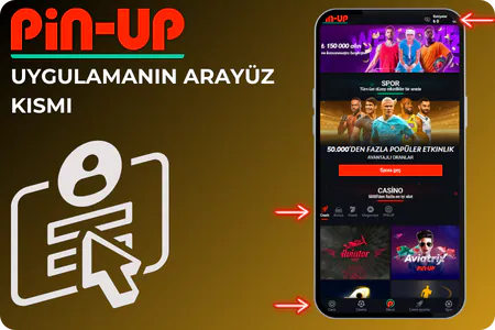 Pin-Up Uygulamanın Arayüz Bölümü ve Kullanımı Yönergeleri